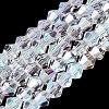 AB Color Plated Transparent Glass Beads Strands GLAA-G127-01-02J-1