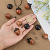 CHGCRAFT 12pcs Disconnectable Ebony Wood Acorn Pendants AJEW-CA0003-97-3