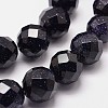 Synthetic Blue Goldstone Beads Strands G-N0178-05-16mm-3