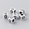 Opaque Acrylic Beads X-SACR-Q188-02G-1