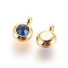 304 Stainless Steel Rhinestone Charms STAS-P237-10G-08-2