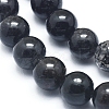 Natural Tourmalinated Quartz/Black Rutilated Quartz  Beads Strands G-D0003-C23-8MM-3