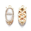 Brass Micro Pave Clear Cubic Zirconia Fishhook Clasps X-KK-Q278-001-NF-2