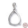 Rhodium Plated Rack Plating 925 Sterling Silver Pendants Cabochon Settings STER-NH0001-49A-P-1