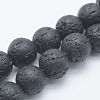 Synthetic Lava Rock Beads Strands G-F549-8mm-B10-1