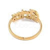 Ion Plating(IP) 304 Stainless Steel Constellation Open Cuff Ring for Women RJEW-C097-01G-07-3