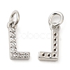 Brass Micro Pave Grade AAA Cubic Zirconia Charms ZIRC-P067-11P-L-NR-2