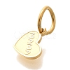 Mother's Day PVD Vacuum Plating 304 Stainless Steel Charms STAS-U035-10G-2