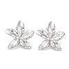 304 Stainless Steel Flower Stud Earrings EJEW-D281-11S-1