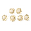 Ion Plating(IP) Natural Moonstone Hexagon Stud Earrings with Plastic Pearl Beaded EJEW-E287-01G-02-2