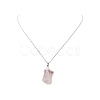 Natural Rose Quartz Geometric Pendant Necklace NJEW-JN04239-04-3