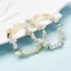 Unisex Chip Natural New Jade Beaded Stretch Bracelets BJEW-S143-50-6
