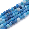 Natural & Dyed Crackle Agate Bead Strands X-G-T056-8mm-07-1