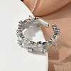 Brass Micro Pave Cubic Zirconia Cuff Open Rings RJEW-C163-10P-2