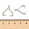 Rhodium Plated 925 Sterling Silver Micro Pave Clear Cubic Zirconia Ice Pick Pinch Bails X-STER-NH0001-52P-3