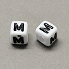 Large Hole Acrylic Letter European Beads SACR-Q103-6mm-01M-2