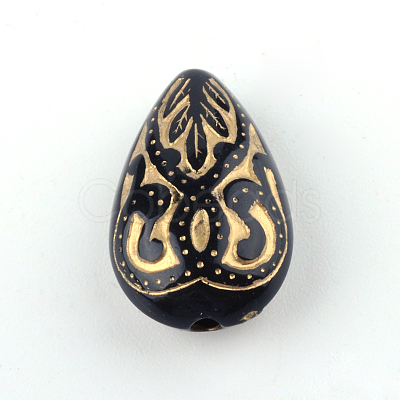 Teardrop Plating Acrylic Beads PACR-Q102-151B-1