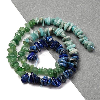 Natural Amazonite & Green Aventurine & Lapis Lazuli Beads Strands G-L610-A11-01-1