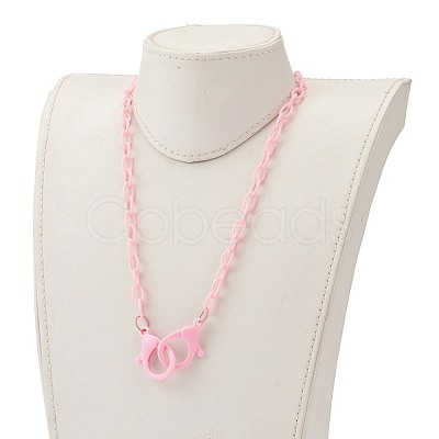 Personalized ABS Plastic Cable Chain Necklaces NJEW-JN03310-09-1