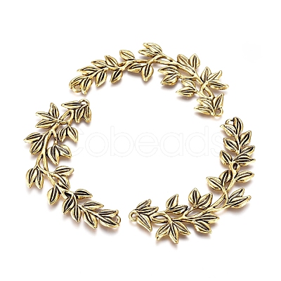 Tibetan Style Alloy Olive Branch Links connectors PALLOY-J082-04AG-1
