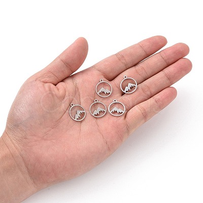 Non-Tarnish 201 Stainless Steel Laser Cut Pendants X-STAS-S105-T901-1S-1
