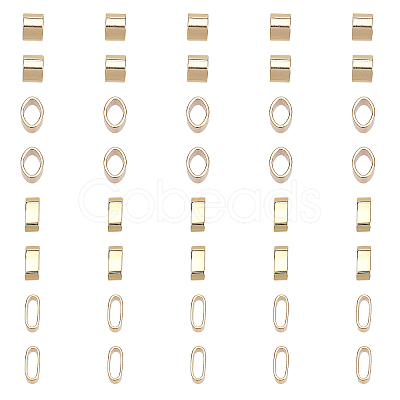 40Pcs 2 Styles Brass Slide Charms/Slider Beads KK-CA0002-08-1