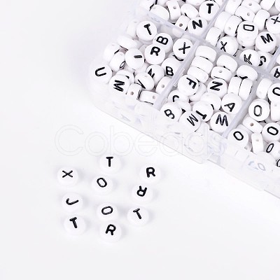 1 Box Letter Acrylic Beads SACR-X0013-B-1