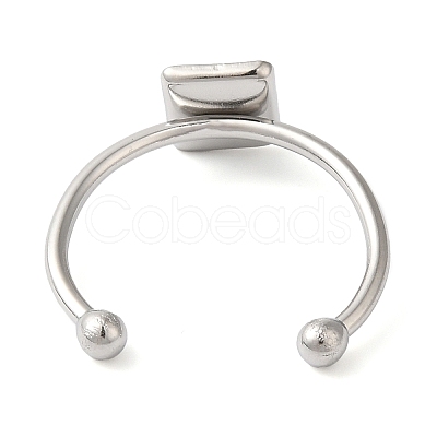 Non-Tarnish 304 Stainless Steel Open Cuff Ring Components X-STAS-I306-03P-1