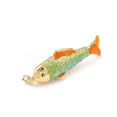 Brass Enamel Pendants KK-L255-03G-B-1