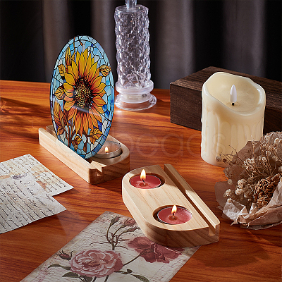 Wood Candle Holder DIY-WH0699-09C-1