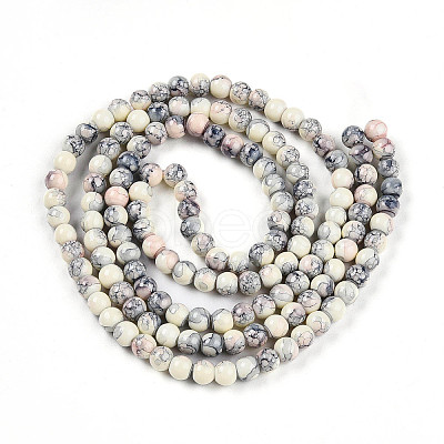 Baking Paint Glass Beads Strands DGLA-N003-6mm-C05-1