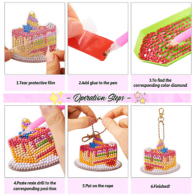 Ice Cream Cake Dessert DIY Diamond Painting Pendant Decoration Kits DIY-TA0010-76-1