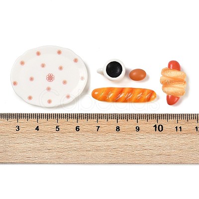 Resin Miniature Breakfast Set Ornaments DIY-H174-01H-1