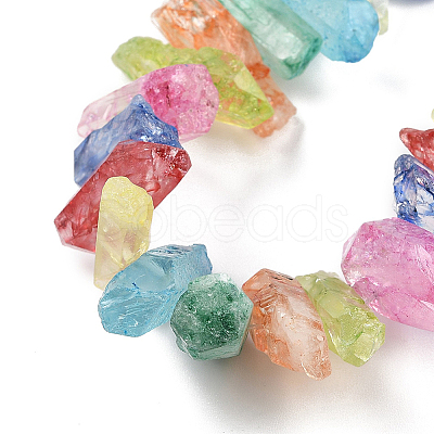 2 Strands Natural Dyed Quartz Pointed Stick Beads Strands G-PA0001-77-1