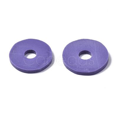 Flat Round Handmade Polymer Clay Beads CLAY-R067-12mm-03-1