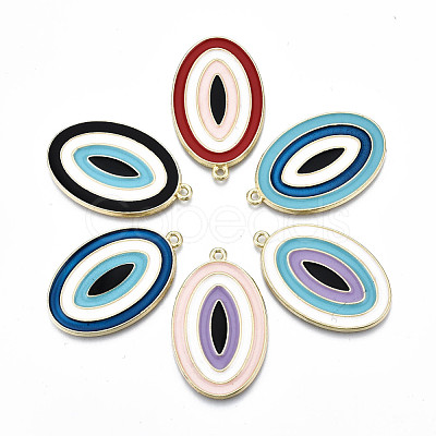 Eco-Friendly Alloy Enamel Pendants ENAM-Q438-008-NR-1