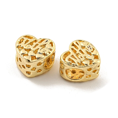 Mother's Day Rack Plating Alloy European Beads FIND-B034-31G-1