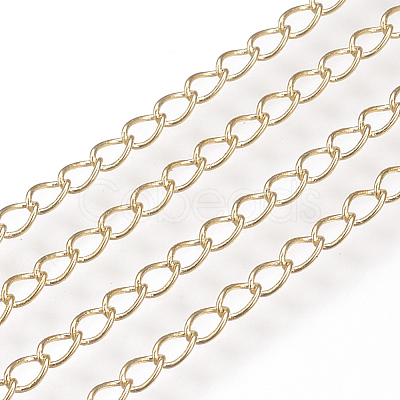 Soldered Brass Curb Chains KK-S332-12G-1