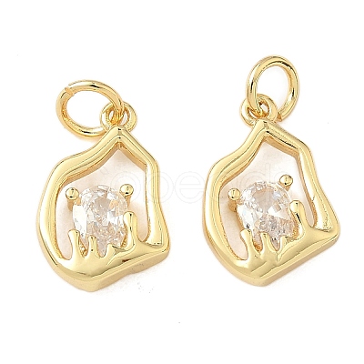 Brass Micro Pave Cubic Zirconia Pendants KK-Z120-12G-1