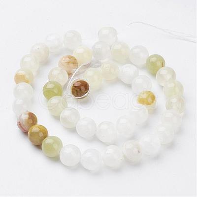 Natural Green Banded Calcite(Afghan Jade) Round Beads Strands GSR10mmC008-1