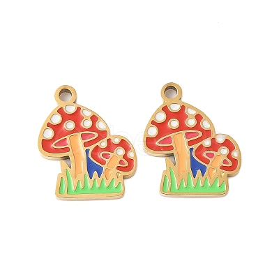 304 Stainless Steel Enamel Pendants STAS-R168-22G-01-1