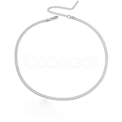304 Stainless Steel Snake Chain Necklaces for Women WG80FEF-23-1