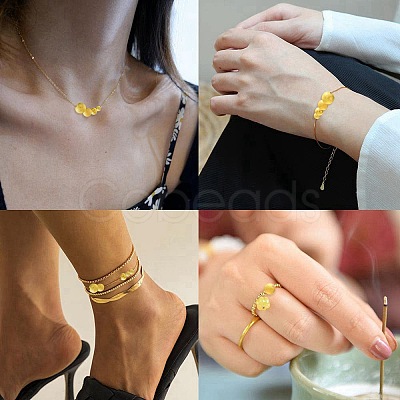 468Pcs 5 Style Brass Round Textured Spacer Beads KK-CJ0002-13-1
