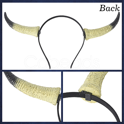 Cow Horn Pu Leather & Plastic Hair Bands OHAR-WH20011-07B-1