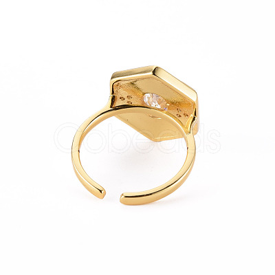 Brass Micro Pave Clear Cubic Zirconia Cuff Rings RJEW-S045-084A-NR-1