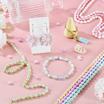 8Strands 8 Colors Anti-Tarnish Electroplate Glass Beads Strands GLAA-TA0003-79-1
