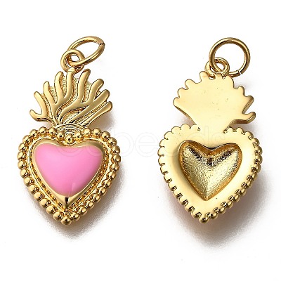 Golden Tone Brass Enamel Pendants X-KK-K750-01G-C-1