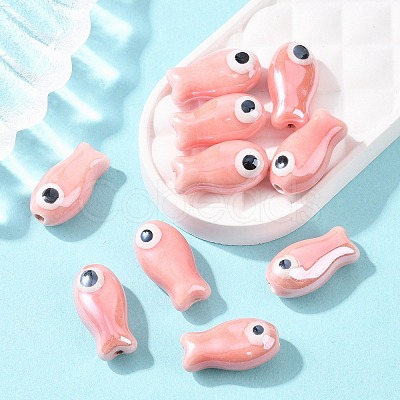 Handmade Porcelain Beads LS-PORC-WH0019-02B-1