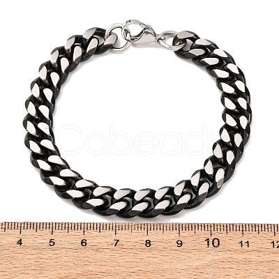 304 Stainless Steel Cuban Link Chain Bracelets for Men Women BJEW-C124-04A-02-1