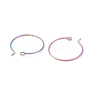 Ion Plating(IP) 316 Surgical Stainless Steel Hoop Earrings Findings STAS-F149-32M-E-1